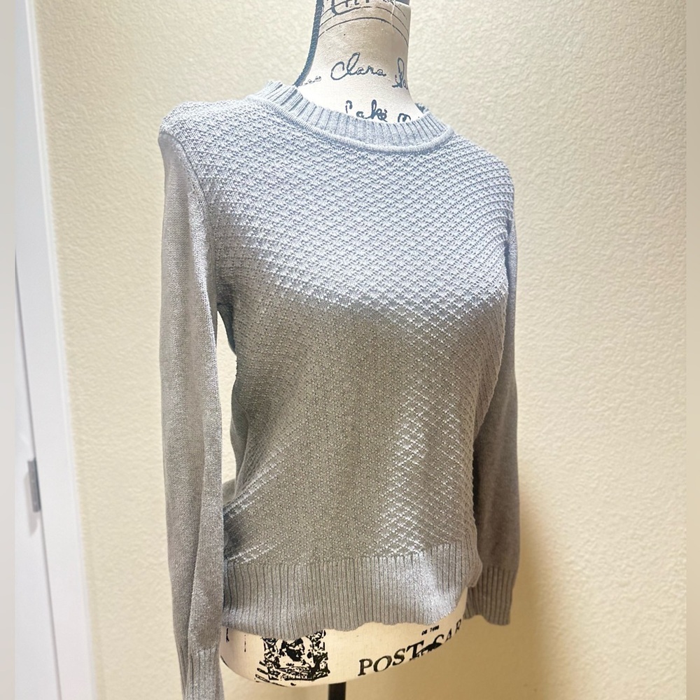 Karen Scott Spring Knit Crew Neck Light Gray Women's Sweater